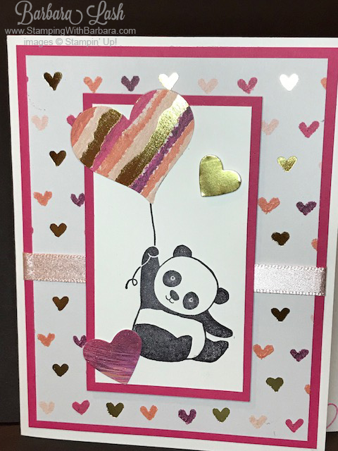 Stampin' Up! Painted with Love Party Pandas handmade card by Barbara Lash of StampingWithBarbara
